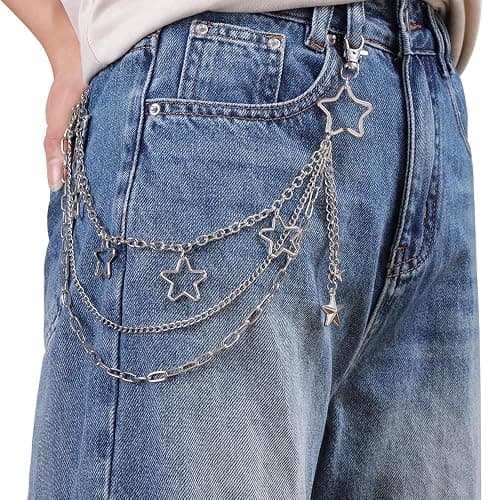 Pants Chain Wallet Chain Punk Chain Hip Hop Butterfly Lock Charm Jeans Chains Rock Chains for Women Men Hipster Women Fashion Trendy Waist Pants Chain Jewelry Clothing Accessories thumbnail 3