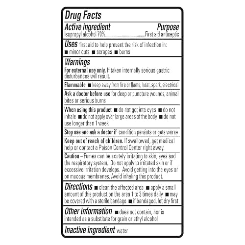 Amazon Basics 70% Isopropyl Alcohol First Aid Antiseptic for Treatment of Minor Cuts, Scrapes and Burns, Unscented, 32 Fl Oz (Pack of 1) (Previously Solimo) thumbnail 3