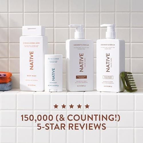 Native Coconut & Vanilla Shampoo and Conditioner Contain Naturally Derived Ingredients | All Hair Types, Color & Treated, Fine to Dry Damaged, Sulfate & Dye Free - 2-Pack thumbnail 12