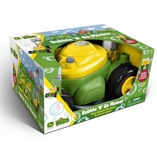 John Deere Bubble Lawn Mower for Toddlers, Bubble Blowing Machines, Indoor and Outdoor Gardening Toy, Birthday, Party Favor for Preschool Girls and Boys, No Batteries Required, 2+ thumbnail 7