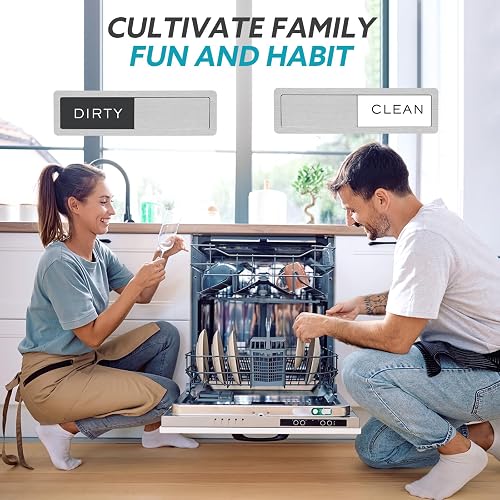 Rimaaiae Dishwasher Magnet Clean Dirty Sign, Strong Magnet Non-Scratch Clean Dirty Magnet for Dishwasher, Easy to Read & Slide thumbnail 7