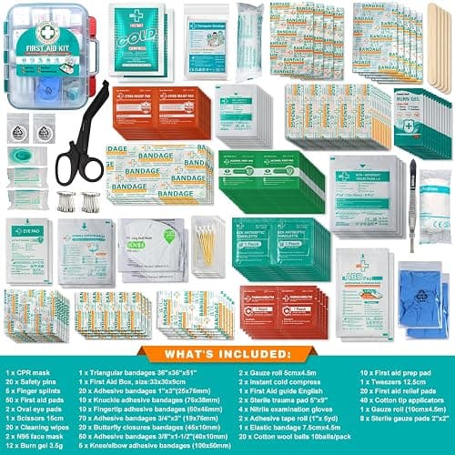 General Medi 420 Pieces Professional First Aid Kit - HardCase First Aid Box - Contains Premium Medical Supplies for Travel, Home, Office, Vehicle, Camping, Workplace & Outdoor thumbnail 2