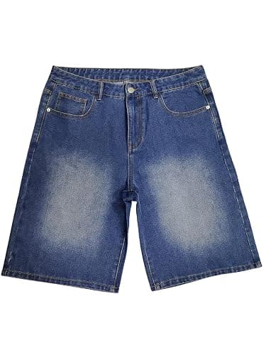 LuminBlaze Mens Baggy Jean Shorts Loose Fit Vintage Wide Leg Jorts Y2K Streetwear Hip Hop Casual Denim Shorts thumbnail 4