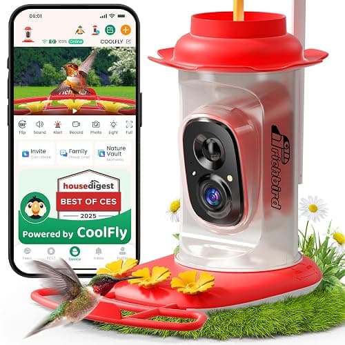 Smart Hummingbird Feeder with Camera Solar Powered, AI Identify, Instant Notification, Leakproof & Ant Moat Bird Feeder with Camera, Hummingbird Feeders for Outdoors, Gift for Bird Lovers (20 oz) - Image 1