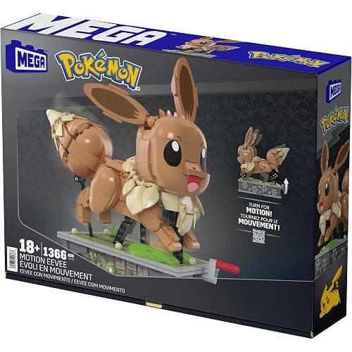 ​MEGA Pokémon Action Figure Building Set, Motion Eevee with 1366 Pieces, Turn Crank for Running Movement, Build & Display Toy for Collectors thumbnail 7