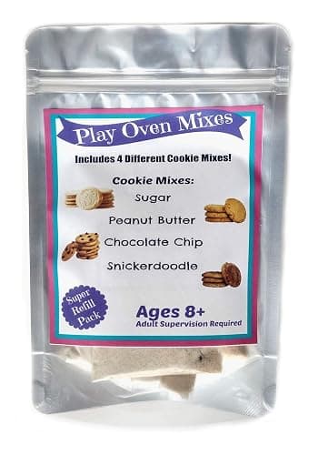 Children's Easy to Bake Oven Mixes Play Toy Real 4 Cookie Super Pack Refill Kit Sugar Peanut Butter Chocolate Chip Snickerdoodle Ultimate Set Cooking Baking Supplies Net Wt 4.8 oz - Image 1
