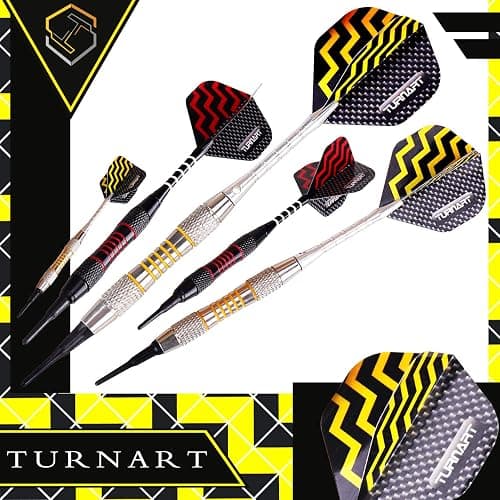 Turnart Darts Plastic Tip - Professional Soft Tip Darts Set for Electronic Dartboard 9 Pcs 18 Grams with 50 Extra Tips 9 Shafts 27 Flights Tool Kit Flight Protectors and Gift Darts Case thumbnail 4