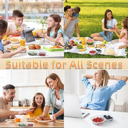 Hjdgklc 20 Pack Reusable Snack Containers with Lids, 2-Compartment Snack Containers with Lid, Perfect for Mini Sauce Boxes & Lunchable Snack Container for Kids Adults When Traveling or Going Out. (20) thumbnail 8