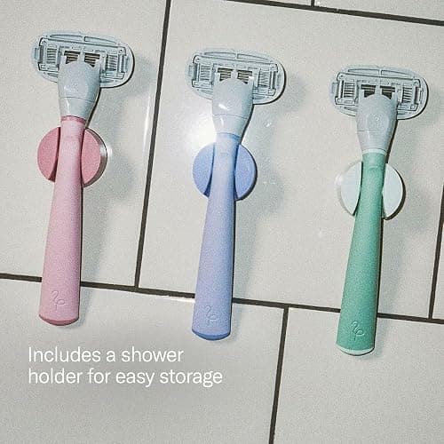 Flamingo Shaving Razor Set for Women - Original Razor Handle, 4 Blade Refills, and Shower Holder - Rose thumbnail 6