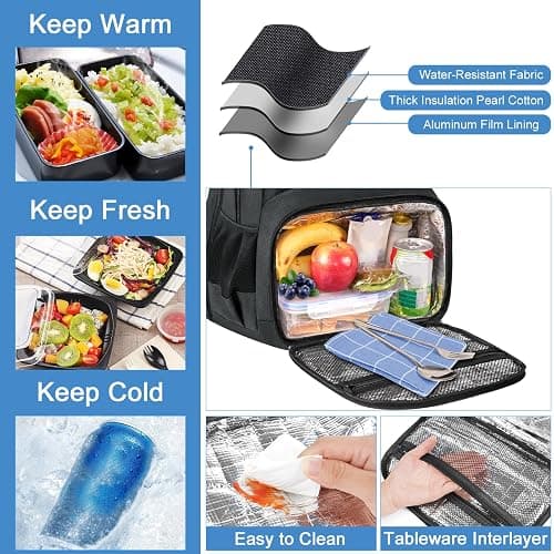 MATEIN 17 Inch Laptop Backpack, TSA Large Travel Backpack with Lunch Box, Anti-Theft Work Business Carry On with USB Port, Water Resistant Sturdy College Computer Backpack for Men Women thumbnail 2
