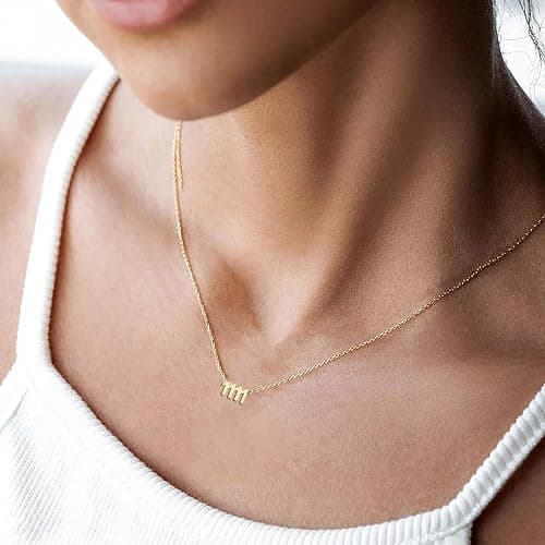 Tavuala Angel Number Necklace for Women,18K Gold Plated 111 222 333 444 555 777 888 999 1111 Necklace Numerology Jewelry thumbnail 3