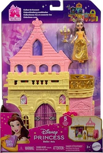 Mattel Disney Princess Toys, Storytime Stackers Belle's Castle, Stackable Doll House with Small Doll & 9 Pieces, Inspired by The Disney Movie thumbnail 7