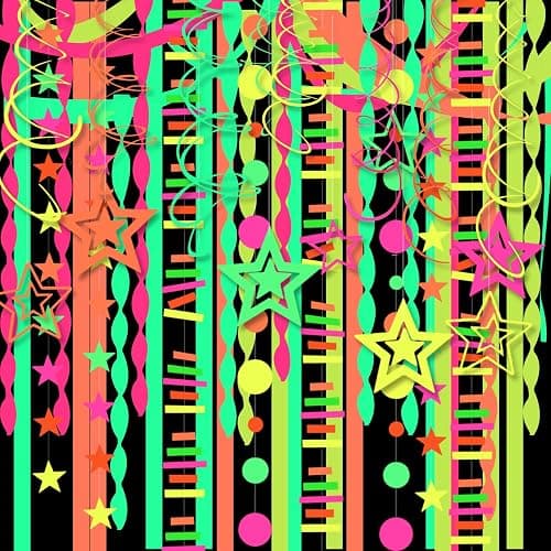 508ft UV Neon Paper Garland Crepe Streamers Glow in The Dark Party Supplies Garland Neon Party Decorations Streamers for Blacklight Reactive Fluorescent Wedding Birthday Party Decorations thumbnail 7