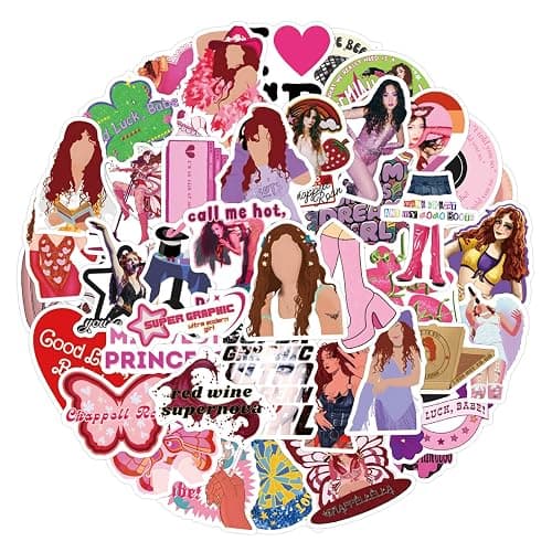 50PCS Chappell Singer Roan Stickers,Water Bottle Stickers Waterproof Vinyl Decals, Singer Stickers for Laptop, Phone, Journal, Skateboard, Guitar, Bike (a) thumbnail 4