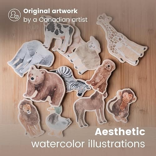 Gale Tots Wooden Animal Magnets for Toddlers | 19 Pieces | Original Watercolor Art on Basswood | Aesthetic Fridge Magnets | Farm, Wild, Sea & Domestic | Montessori-Inspired | Ages 2+ thumbnail 5