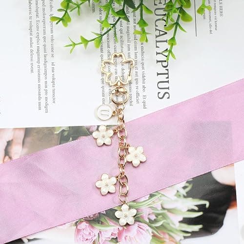 FRULX Cute Keychain Cartoon Cherry Blossom Keyring, Creative Bag Charm Accessory, Stylish Gift for Women, Friends, Mothers, And Sisters, Unique Birthday, Friendship thumbnail 4