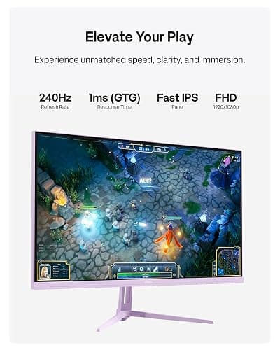 Pixio PX279 Wave Purple 27 inch 240Hz Refresh Rate FHD 1080p Resolution Fast IPS Panel 1ms GTG Response Time Gaming Monitor with Adaptive Sync thumbnail 2