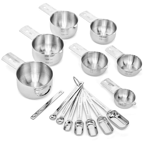 Hudson Essentials Stainless Steel Measuring Cups and Spoons Set (14 Piece Set) thumbnail 4