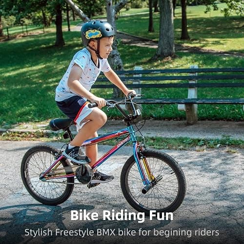 JOYSTAR 20 Inch Kids BMX Bike for Boys and Girls Age 7-12 | Freestyle Bicycle for Beginner Level Riders with Dual Hand Brakes & 2 Pegs | 20" Kids Bike thumbnail 4