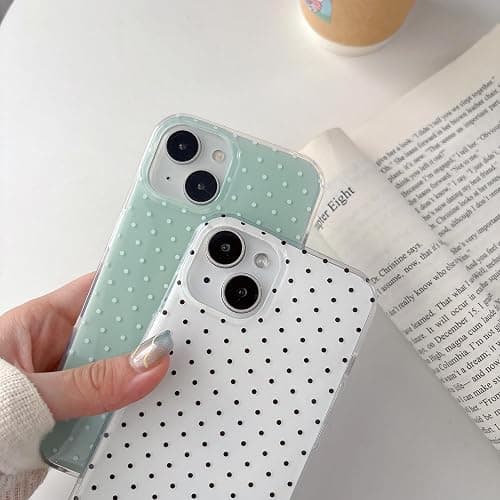 QLTYPRI Cute Phone Case for iPhone 13/iPhone 14 Case Polka Dot Fashion Aesthetic Design for Women Girls, Slim TPU Shockproof Protective Phone Cover for iPhone 13/14 - Clear thumbnail 3