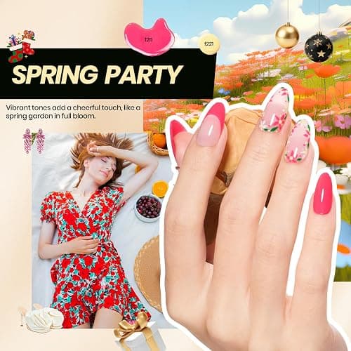 Beetles Gel Nail Polish Kit with U V Light -54 Pcs Gel Nail Kit Four Seasons Glow 32 Colors Set with Base Matte & Glossy Top Coat Soak Off Home Salon DIY Manicure Christmas Gifts for Women Teen Girls thumbnail 5
