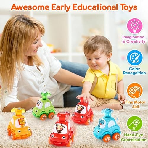 Cars Toys for 1 Year Old Boy Birthday Gift: Press and Go Toys Cars for Toddlers 1-3 Baby Toys 12-18 Months Toddler Toys Age 1-2 One Year Old Boy Toys First Birthday Gifts for 1-3 Year Old Boys Girls thumbnail 4