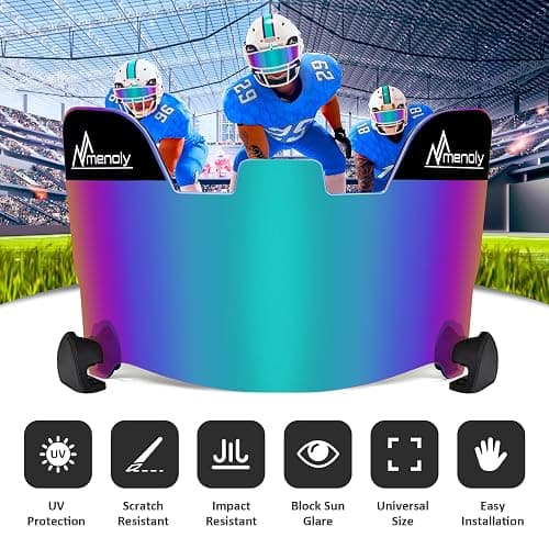 MENOLY Football Visor, Youth Football Helmet Viosor, Scratch Resistant, UV Block, Facial Protection Visor for Football Helmet thumbnail 7