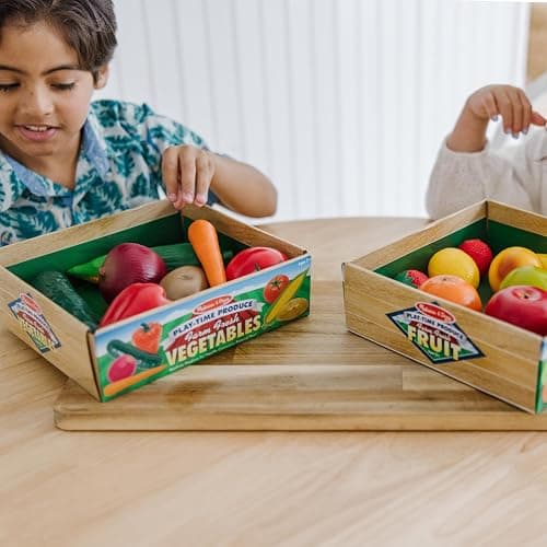 Melissa & Doug Play-Time Produce Fruit (9 pcs) and Vegetables (7 pcs) Realistic Play Food thumbnail 9