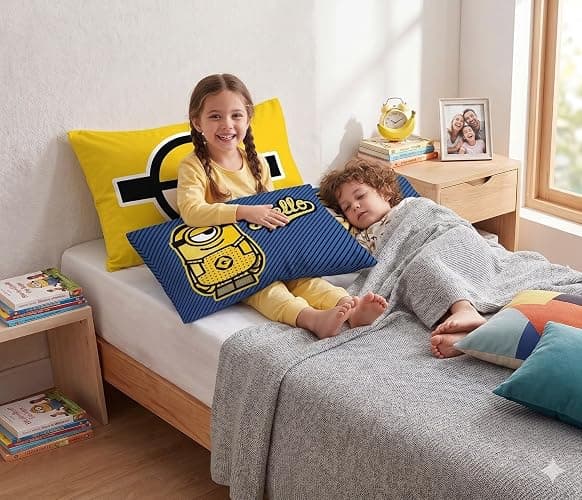 Minions Black Gold Bello Reversible Pillowcase for Kid's Standard Kids Pillowcase - 20 X 30 Inch(2pcs) thumbnail 3