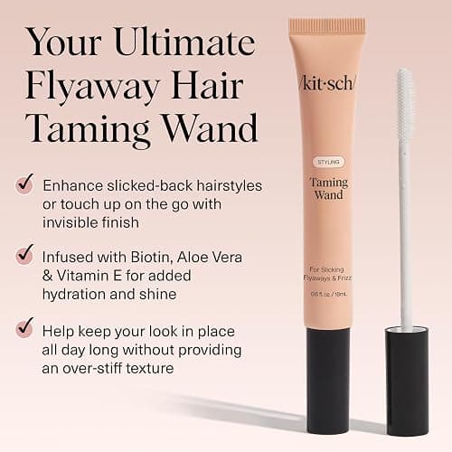 Kitsch Hair Taming Wand - Fly Away Stick For Hair with Biotin, Aloe & Vitamin E | Clear Hair Mascara for Flyaways, Slick Back Style | Travel Size - 18mL thumbnail 4