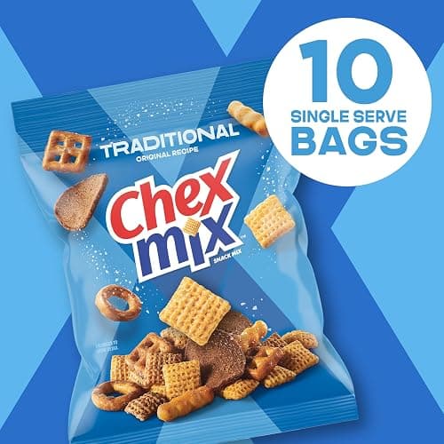 Chex Mix Snack Mix, Traditional Original Recipe, Multipack, Pub Mix Snack Bags, 10 Ct, 17.5 oz thumbnail 3