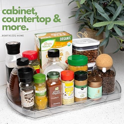 NOSTALGIQ Square Lazy Susan - Refrigerator Lazy Susan Organizer - Rotating Fridge Organizer 16.5x11in thumbnail 7