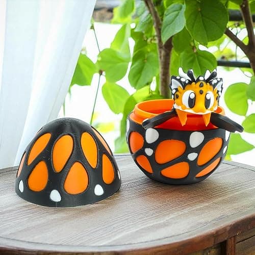Articulated Monarch Butterfly Dragon Figurine + Egg – Vibrant Orange Winged Fantasy Display Set with Smooth Joints, Ideal for Desk Decoration, Collector Gift, and Sensory Enthusiasts thumbnail 7