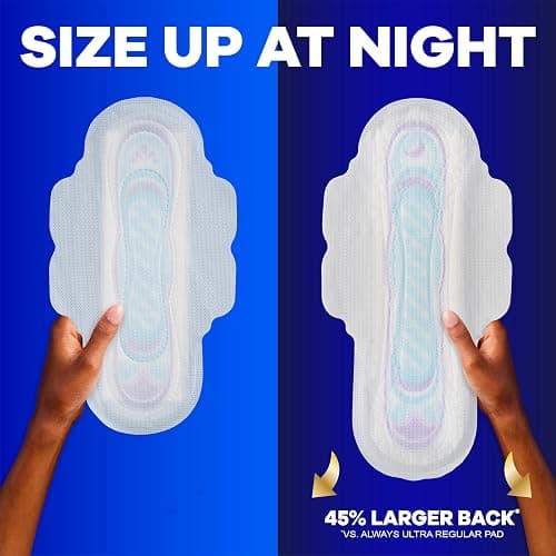 Always Ultra Thin Pads with Wings, Size 2, Long Super, 58 Count thumbnail 7