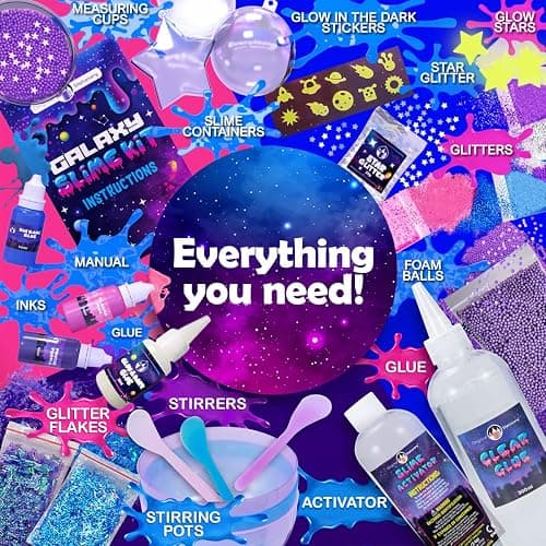 Original Stationery Galaxy Slime Kit - Cosmic Crafting Fun for Kids Ages 8-12 - DIY Space-Travel Craft - Make Your Own Slime Kit - Multicolor thumbnail 6