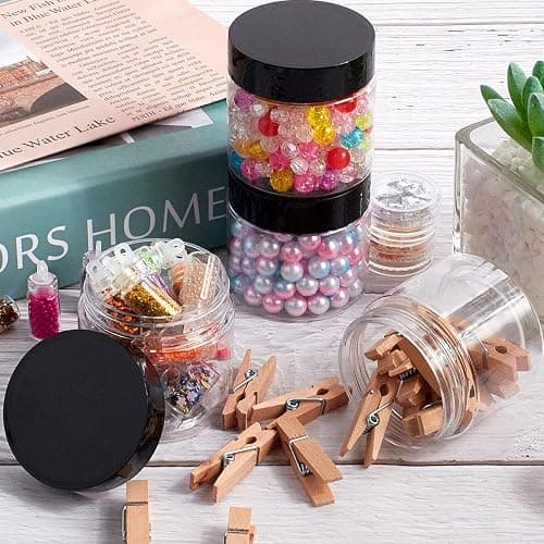TUZAZO 2 Oz Plastic Containers Small Jars with Lids, 12 Pack | BPA Free, Empty Round Clear, Slime Containers, Cosmetic Containers, For Travel Makeups, Lotions, Salve, Samples thumbnail 2