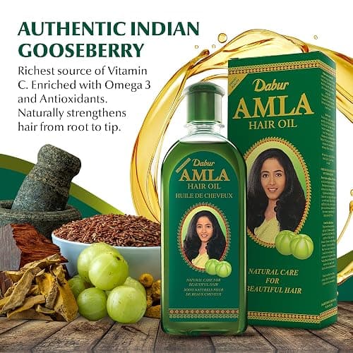 Dabur Amla Hair Oil – Nourishing Herbal Oil with Pure Amla and Botanical Extracts for Healthy, Moisturized Scalp, Strong, Shiny Hair – Ayurvedic Strengthen Roots for Men & Women – 300 ml thumbnail 3