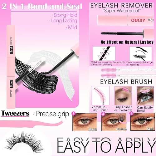 YIDUO Lash Clusters Kit 6 Styles Bulk Packs Eyelash Extensions Volume/Manga/ultra/Dramatic with pikes Bottom Lashes Clusters Kit 5-20mm Wispy D Curl Individual Fake Eyelashes Kit DIY at Home Easily thumbnail 9