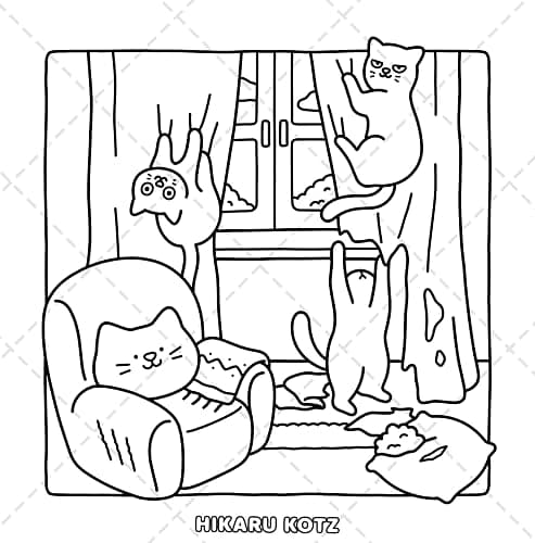 Naughty Cats: Cattitude Coloring Book for Adults and Teens (Cat & Dog Coloring Book) thumbnail 7