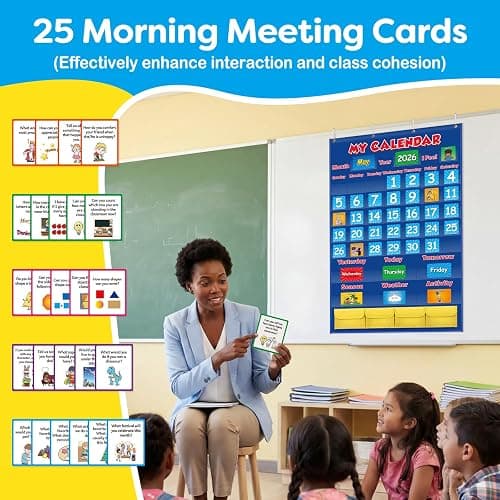 Aizweb Classroom Calendar Pocket Chart,Monthly Calendar for Kid Preschool Kindergarten Classroom Elementary Must Haves,Classroom Decorations Decor,Homeschool Teacher Supplies,Back to School Supplies thumbnail 4
