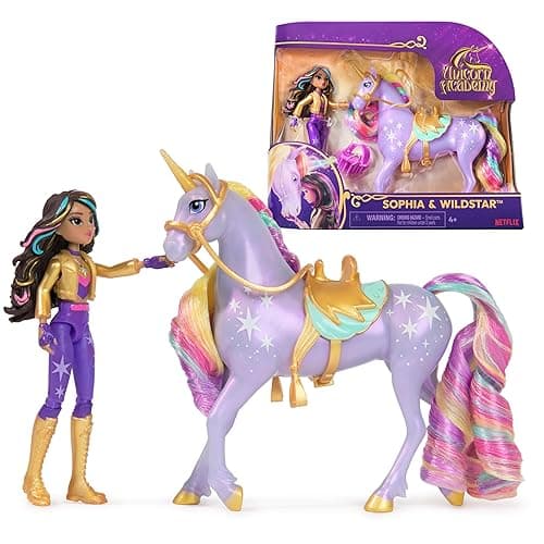 Unicorn Academy, Sophia & Wildstar with 2 Accessories & Hair Tool, Dolls & Unicorn Toys for Girls Ages 4 and up - Sophia & Wildstar - Image 1