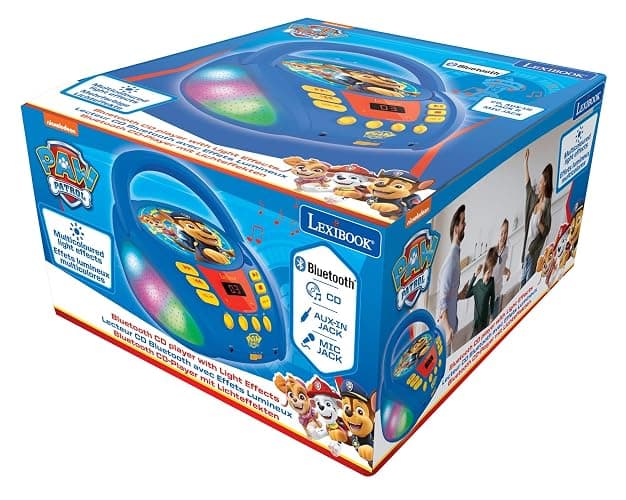 Lexibook - Paw Patrol - Bluetooth CD Player for Kids – Portable, Multicoloured Light Effects, Microphone Jack, Aux-in Jack, AC or Battery-Operated, Girls, Boys, Blue/Red, RCD109PA thumbnail 7
