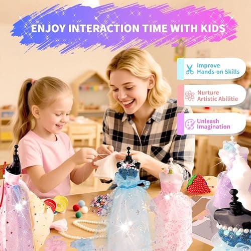 1000+ PCS Fashion Designer Kits for Girls, Kids Sewing Kit with 4 Mannequins, DIY Doll Clothes Dress Making Kit, Arts and Craft Kits for Kids Teen Girls Birthday Gift Present Age 6 7 8 9 10 11 12+ thumbnail 4