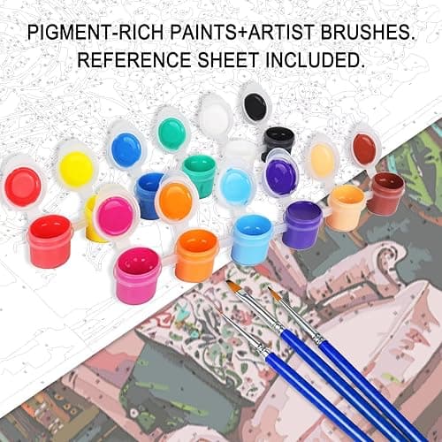 Aihonmin Capybara Christmas Paint by Number for Adults Beginner Christmas Animals Paint by Number Kit on Canvas Snowy Pictures DIY Paintwork Home Wall Decoration 16x20 Inch (Frameless) thumbnail 6