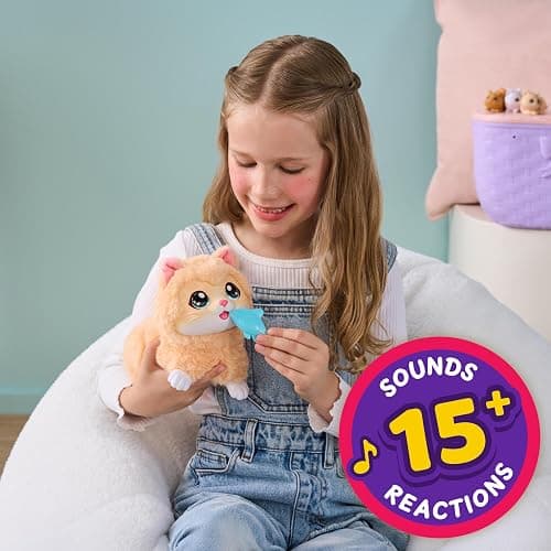 Little Live Pets Mama Surprise Kittens, Interactive Mama, Surprise Toys | Portable basket, fish accessory, 3 baby kittens, and 15+ sounds and reactions for ages 4+ toy cat play thumbnail 4