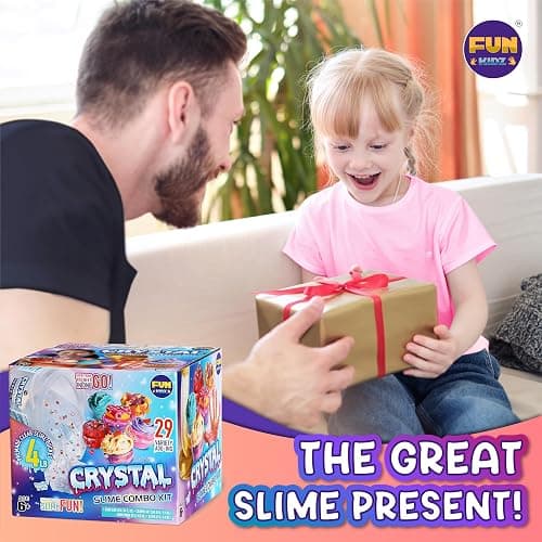 4 LB Huge Glassy Clear Slime Bucket Toy for Kids, FunKidz 64 FL OZ Premade Big Crystal Slime Pack Gift with 29 Sets Add-ins Jumbo Slime Kit for Girls Boys Party Present thumbnail 5
