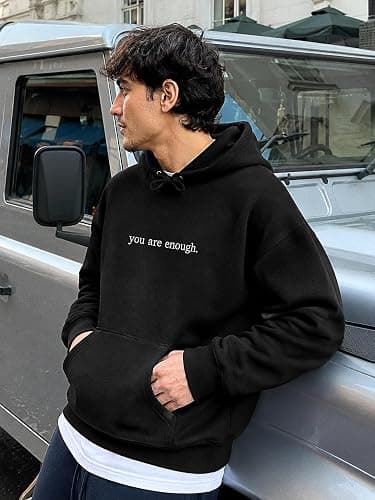 COUPLEHOODIES Embroidered You Are Enough Hoodie Dear Person Behind Me | Embroidered Positive Message Gift For A Friend Or Yourself - For Christmas A Graduation Or A New Chapter thumbnail 2
