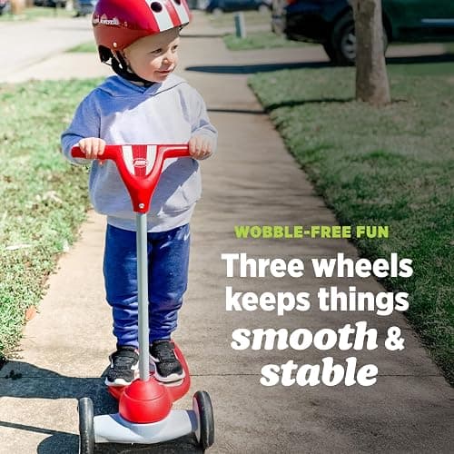 Radio Flyer My 1st Scooter, Red, For Kids 2-5 Years Old, Extra Wide Base for Balance, 2 Front Wheels for Added Stability, Easy to Use Foot Brake, 3 Wheel Scooter for Kids, (Amazon Exclusive) thumbnail 3
