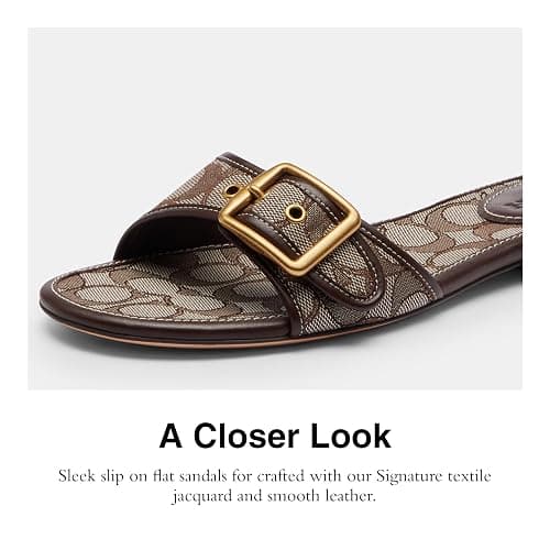 COACH Women's Margot Leather Flat Sandals thumbnail 4