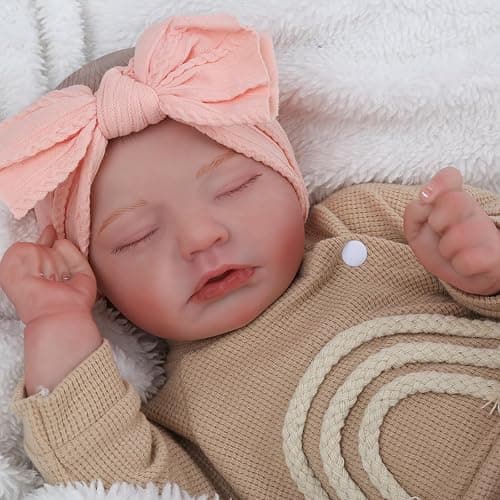 CHAREX Realistic Newborn Baby Dolls - 20 Inch Sleeping Soft Reborn Doll, Handcrafted Weighted Newborn Doll, Toys for Ages 3 and Up thumbnail 5